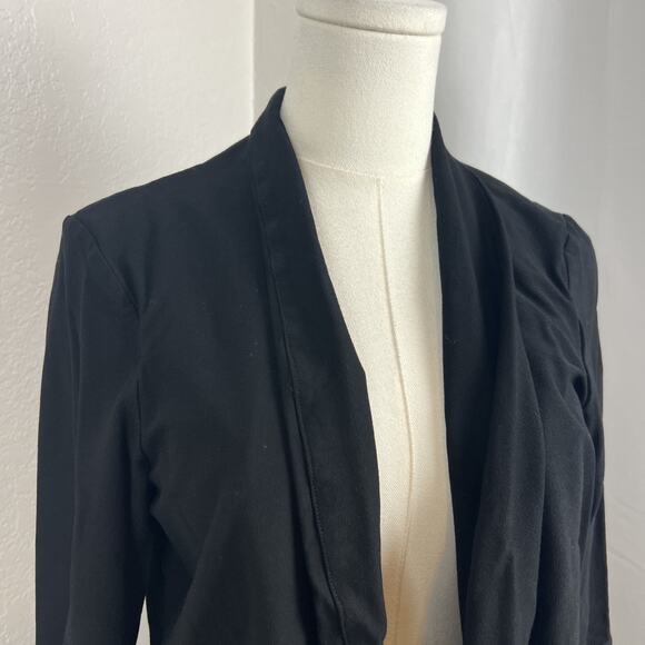 Eileen Fisher Cardigan Womens Small Black Open Front Stretch Capsule Preppy - Picture 2 of 12